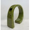 VASO SCULTURA CERAMICA Bertoncello 864 ANNI 70 SMALTO POLICROMO VERDE 24,5 cm/h