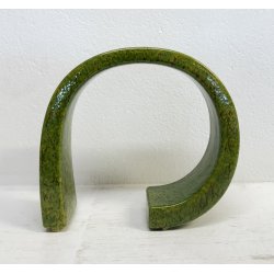 VASO SCULTURA CERAMICA Bertoncello 864 ANNI 70 SMALTO POLICROMO VERDE 24,5 cm/h