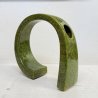 VASO SCULTURA CERAMICA Bertoncello 864 ANNI 70 SMALTO POLICROMO VERDE 24,5 cm/h