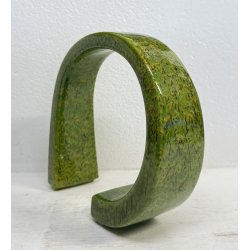 VASO SCULTURA CERAMICA Bertoncello 864 ANNI 70 SMALTO POLICROMO VERDE 24,5 cm/h