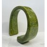 VASO SCULTURA CERAMICA Bertoncello 864 ANNI 70 SMALTO POLICROMO VERDE 24,5 cm/h