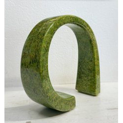 VASO SCULTURA CERAMICA Bertoncello 864 ANNI 70 SMALTO POLICROMO VERDE 24,5 cm/h