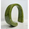 VASO SCULTURA CERAMICA Bertoncello 864 ANNI 70 SMALTO POLICROMO VERDE 24,5 cm/h