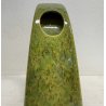 VASO SCULTURA CERAMICA Bertoncello 864 ANNI 70 SMALTO POLICROMO VERDE 24,5 cm/h