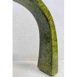 VASO SCULTURA CERAMICA Bertoncello 864 ANNI 70 SMALTO POLICROMO VERDE 24,5 cm/h
