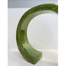 VASO SCULTURA CERAMICA Bertoncello 864 ANNI 70 SMALTO POLICROMO VERDE 24,5 cm/h