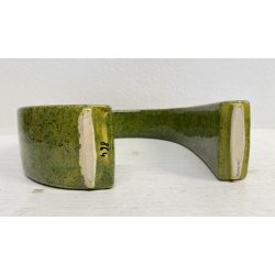 VASO SCULTURA CERAMICA Bertoncello 864 ANNI 70 SMALTO POLICROMO VERDE 24,5 cm/h