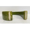 VASO SCULTURA CERAMICA Bertoncello 864 ANNI 70 SMALTO POLICROMO VERDE 24,5 cm/h