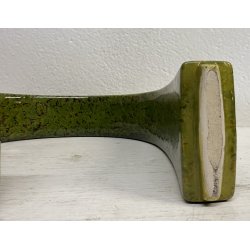 VASO SCULTURA CERAMICA Bertoncello 864 ANNI 70 SMALTO POLICROMO VERDE 24,5 cm/h