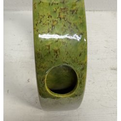 VASO SCULTURA CERAMICA Bertoncello 864 ANNI 70 SMALTO POLICROMO VERDE 24,5 cm/h