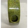 VASO SCULTURA CERAMICA Bertoncello 864 ANNI 70 SMALTO POLICROMO VERDE 24,5 cm/h