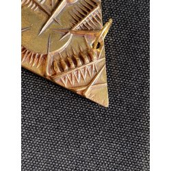 Arnaldo Pomodoro MEDAGLIA PENDENTE TRIANGOLARE BRONZO AMICA SANGEMINI 5x5cm '80