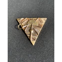 Arnaldo Pomodoro MEDAGLIA PENDENTE TRIANGOLARE BRONZO AMICA SANGEMINI 5x5cm '80
