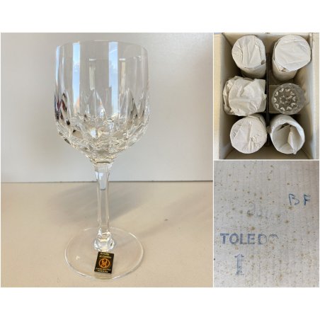 SET 6 COPPA CALICE ACQUA CRISTALLO MOLATO "Toledo 1" Arnolfo di Cambio 17,2 cm/h