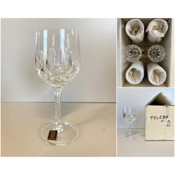 SET 6 COPPA CALICE VINO CRISTALLO MOLATO "Toledo 2" Arnolfo di Cambio  16,5 cm/h