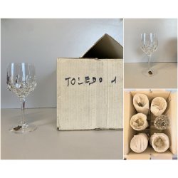 SET 6 COPPA CALICE ACQUA CRISTALLO MOLATO Arnolfo di Cambio "Toledo 1" 17,2 cm/h