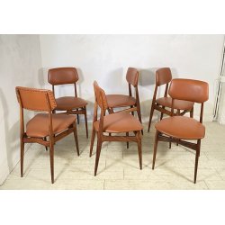 SET 6 SEDIA DESIGN ANNI 60 LEGNO SKY Cantù CHAIR VINTAGE MADE IN ITALY