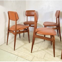 SET 6 SEDIA DESIGN ANNI 60 LEGNO SKY Cantù CHAIR VINTAGE MADE IN ITALY