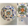 ANTICO PIATTO PARETE CERAMICA POLICROMA Delft DECORO FLOREALE STILE Makkum '900
