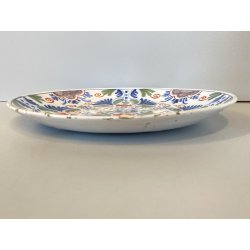 ANTICO PIATTO PARETE CERAMICA POLICROMA Delft DECORO FLOREALE STILE Makkum '900