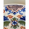 ANTICO PIATTO PARETE CERAMICA POLICROMA Delft DECORO FLOREALE STILE Makkum '900