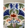 ANTICO PIATTO PARETE CERAMICA POLICROMA Delft DECORO FLOREALE STILE Makkum '900