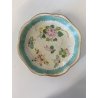 PIATTO DECORATIVO ALZATINA Famille Rose MOTIVO FARFALLE PEONIE CHINA XIX  ø17 cm