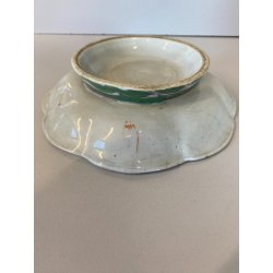 PIATTO DECORATIVO ALZATINA Famille Rose MOTIVO FARFALLE PEONIE CHINA XIX  ø17 cm