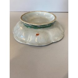 PIATTO DECORATIVO ALZATINA Famille Rose MOTIVO FARFALLE PEONIE CHINA XIX  ø17 cm