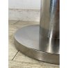 TAVOLINO VINTAGE ROTONDO ACCIAIO SATINATO VELCA MILANO ANNI 80 STILE DECO DESIGN