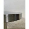 TAVOLINO VINTAGE ROTONDO ACCIAIO SATINATO VELCA MILANO ANNI 80 STILE DECO DESIGN