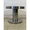 TAVOLINO VINTAGE ROTONDO ACCIAIO SATINATO VELCA MILANO ANNI 80 STILE DECO DESIGN