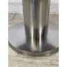 TAVOLINO VINTAGE ROTONDO ACCIAIO SATINATO VELCA MILANO ANNI 80 STILE DECO DESIGN