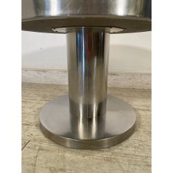 TAVOLINO VINTAGE ROTONDO ACCIAIO SATINATO VELCA MILANO ANNI 80 STILE DECO DESIGN