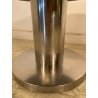 TAVOLINO VINTAGE ROTONDO ACCIAIO SATINATO VELCA MILANO ANNI 80 STILE DECO DESIGN