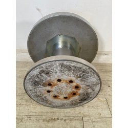 TAVOLINO VINTAGE ROTONDO ACCIAIO SATINATO VELCA MILANO ANNI 80 STILE DECO DESIGN