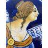 GRANDE ANTICO PIATTO PARATA MAIOLICA RITRATTO FEMMINILE "Bella" DERUTA  ø 44 cm