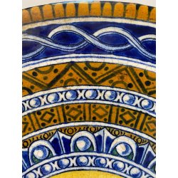 GRANDE ANTICO PIATTO PARATA MAIOLICA RITRATTO FEMMINILE "Bella" DERUTA  ø 44 cm
