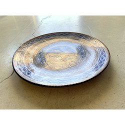 GRANDE ANTICO PIATTO PARATA MAIOLICA RITRATTO FEMMINILE "Bella" DERUTA  ø 44 cm