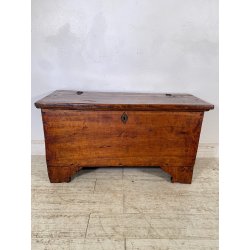 ANTICA PICCOLA CASSAPANCA legno PIOPPO 97 cm epoca 1800 OLD WOOD CHEST FORMELLA