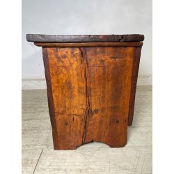 ANTICA PICCOLA CASSAPANCA legno PIOPPO 97 cm epoca 1800 OLD WOOD CHEST FORMELLA