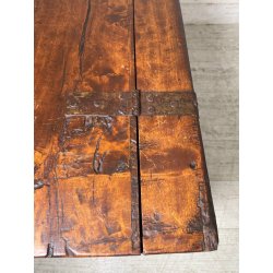 ANTICA PICCOLA CASSAPANCA legno PIOPPO 97 cm epoca 1800 OLD WOOD CHEST FORMELLA