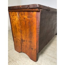 ANTICA PICCOLA CASSAPANCA legno PIOPPO 97 cm epoca 1800 OLD WOOD CHEST FORMELLA