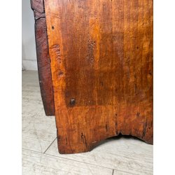 ANTICA PICCOLA CASSAPANCA legno PIOPPO 97 cm epoca 1800 OLD WOOD CHEST FORMELLA