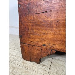 ANTICA PICCOLA CASSAPANCA legno PIOPPO 97 cm epoca 1800 OLD WOOD CHEST FORMELLA