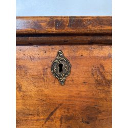 ANTICA PICCOLA CASSAPANCA legno PIOPPO 97 cm epoca 1800 OLD WOOD CHEST FORMELLA