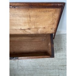 ANTICA PICCOLA CASSAPANCA legno PIOPPO 97 cm epoca 1800 OLD WOOD CHEST FORMELLA