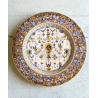ANTICO PIATTO PARATA TERRACOTTA SMALTATA MAIOLICA "SCA" DECORO GROTTESCHE ø 47cm