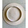 ANTICO PIATTO PARATA TERRACOTTA SMALTATA MAIOLICA "SCA" DECORO GROTTESCHE ø 47cm