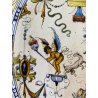 ANTICO PIATTO PARATA TERRACOTTA SMALTATA MAIOLICA "SCA" DECORO GROTTESCHE ø 47cm